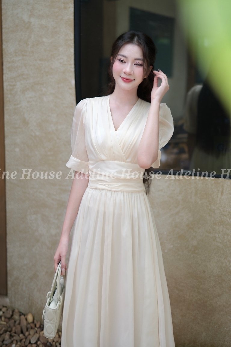 Adeline House - Đầm Voan Be Xinh Xinh Thanh Lịch Dáng Midi