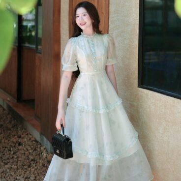 Adeline House - Đầm Voan Tiểu Thư Xanh Mint