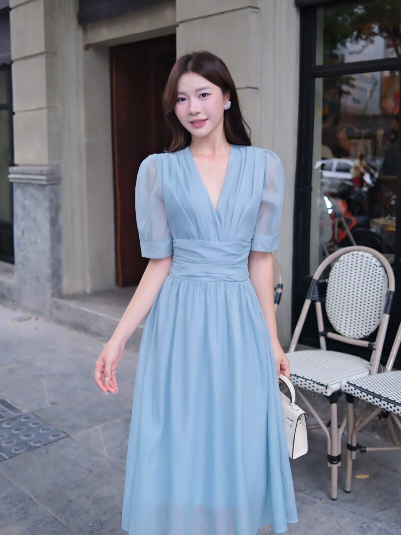 Alternative view of Adeline House- Đầm Voan Xanh Ngọc  Thanh Lịch Dáng Midi